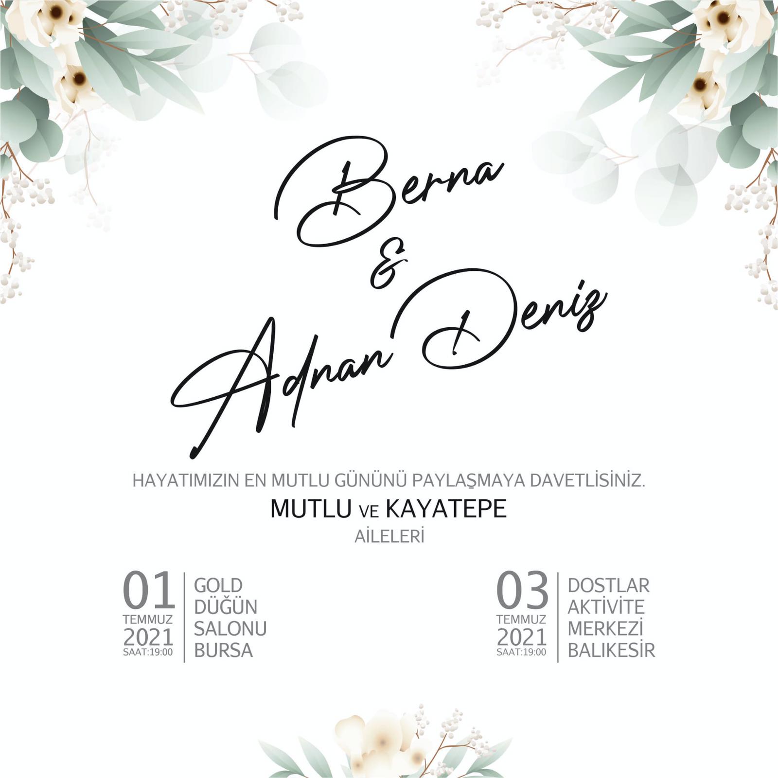 A.DENİZ KAYATEPE EVLENİYOR